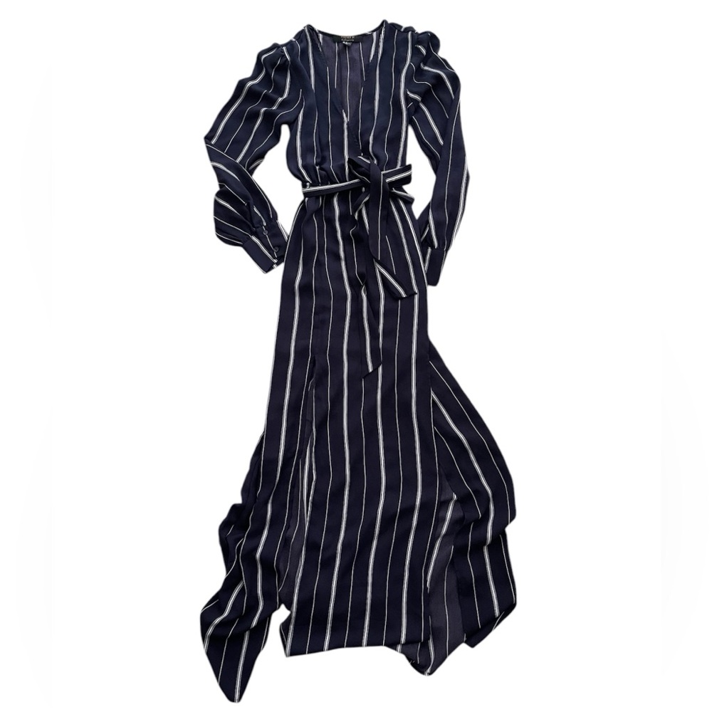 Forever21 Elegant Navy Striped Long Maxi Dress size small